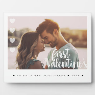 First Valentine's as Mr & Mrs Minimal Couple Photo Plaque
