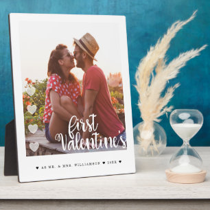 First Valentine's as Mr & Mrs Minimal Couple Photo Plaque