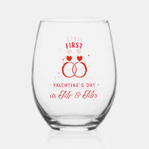 First Valentine's Day as Mr & Mrs Drinkware Set