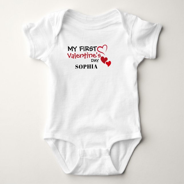 First Valentine's Day Baby Bodysuit (Front)