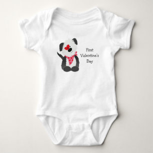 First Valentines Day Puppy Hearts Baby Bodysuit