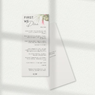 First We Dine Tropical Floral Wedding Menu