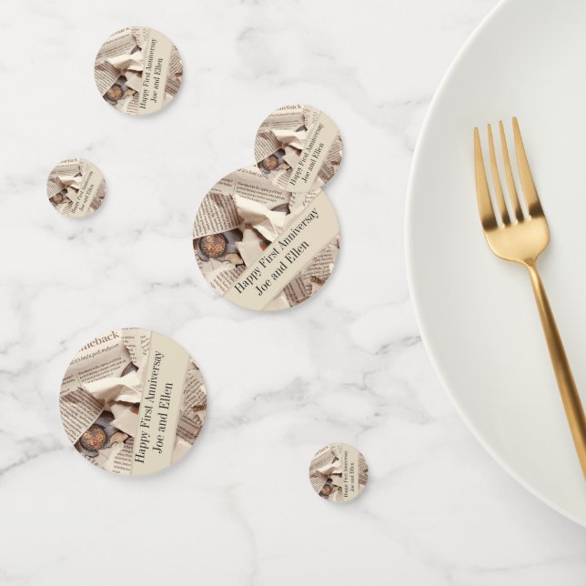 First Wedding Anniversary Editable  Confetti (Group)