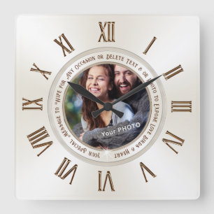 First Wedding Anniversary Gift for Wife, Customise Square Wall Clock