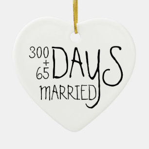 First wedding anniversary married wife husband ceramic tree decoration
