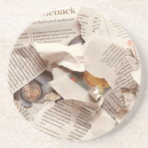 First Wedding Anniversary Newspaper Coaster