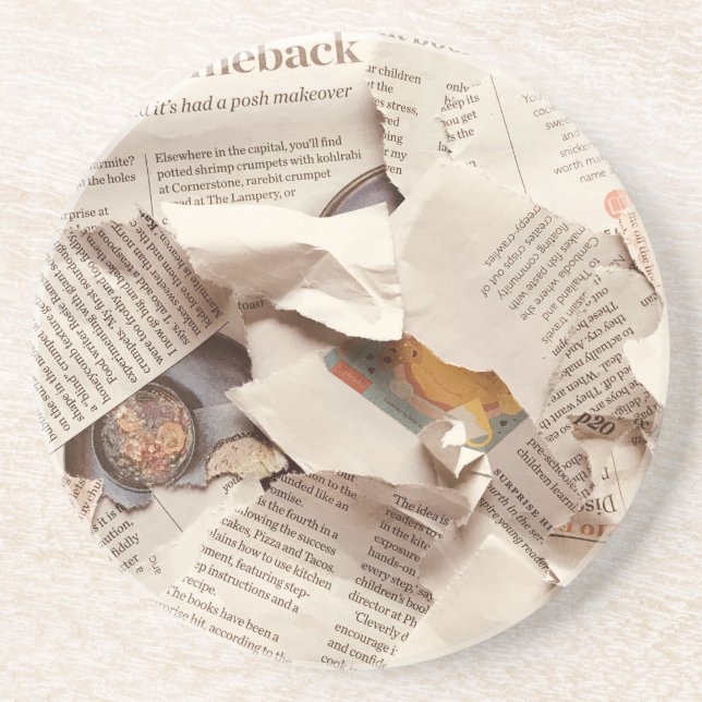 First Wedding Anniversary Newspaper  Coaster (Front)