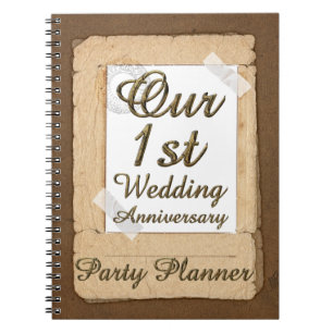 First Wedding Anniversary Party Planner Paper Notebook