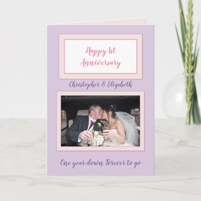 First Wedding Anniversary photo Card (Front)