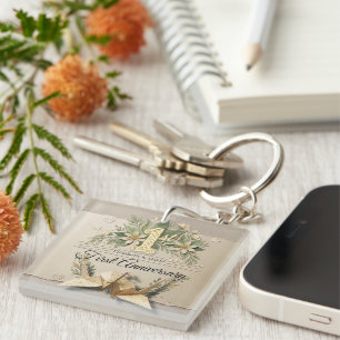 First Wedding Paper Anniversary Papercut Crane Key Ring