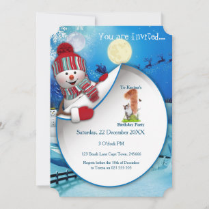 First Winter Holiday Birthday Party Invitation