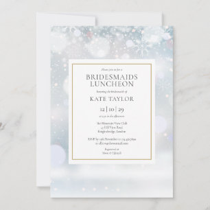 First Winter Snowflakes Bridesmaids Luncheon Invitation