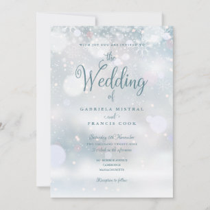 First Winter Snowflakes QR Code Wedding Invitation