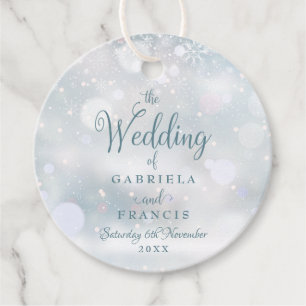 First Winter Snowflakes Wedding Favour Tags
