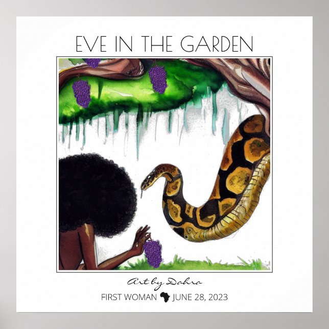 First Woman Black Eve and Snake in Garden of Eden  Poster (Front)