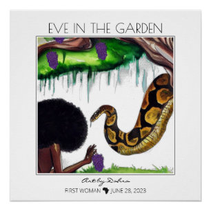 First Woman Black Eve and Snake in Garden of Eden Poster