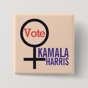 First Woman President Kamala Harris 2024 Election 15 Cm Square Badge