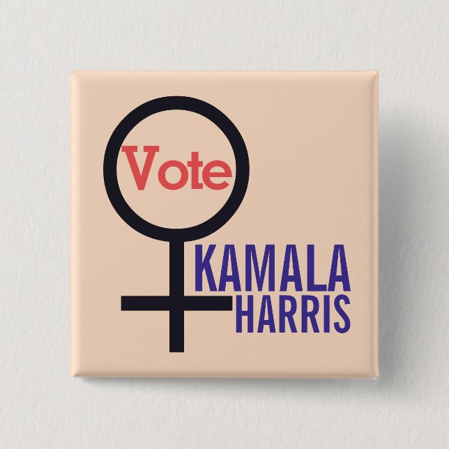 First Woman President Kamala Harris 2024 Election 15 Cm Square Badge (Front)