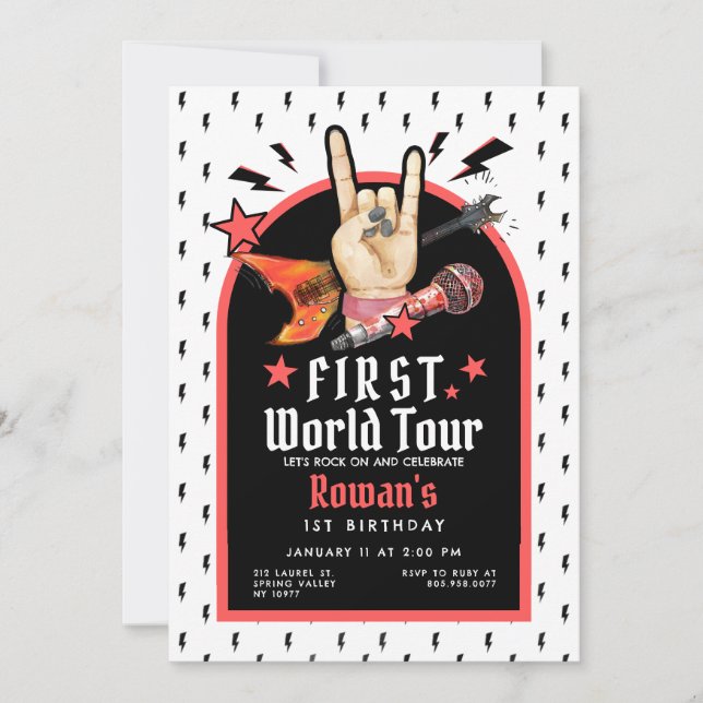 First World Tour Birthday Invitation (Front)