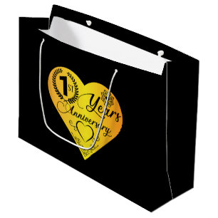 First Year Anniversary heart Large Gift Bag
