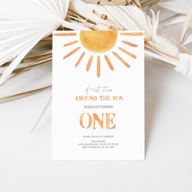 First Year Around the Sun 1st Birthday Invitation  (Creator Uploaded)