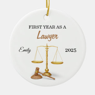 First Year as a Lawyer Ornament, New attorney Ceramic Tree Decoration