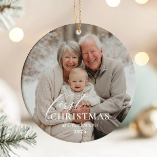 First Year as Grandparents Christmas Photo  Ceramic Tree Decoration