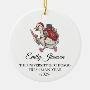 First Year At College Ornament, College Christmas Ceramic Tree Decoration