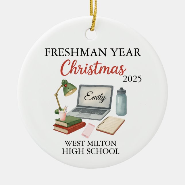 First Year At High School Ornament 2025, Freshman  (Front)