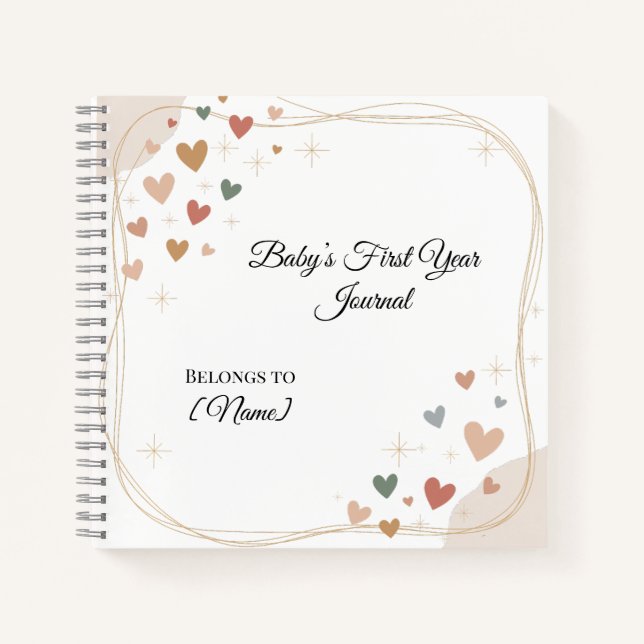 First Year Baby Journal | Personalised (Front)