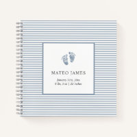 First Year Baby Memory Book Dusty Blue