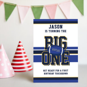 First Year Boy Football Sports Birthday Party Invitation