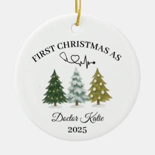 First Year Doctor Ornament, New Doctor Gift Ceramic Tree Decoration