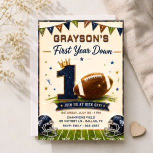 First Year Down 1st Birthday Invitation