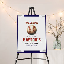 First Year Down Baseball 1st Birthday Welcome