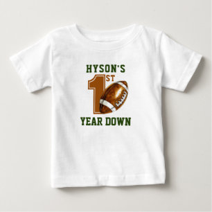 First Year Down   Football 1st Birthday Party Baby T-Shirt