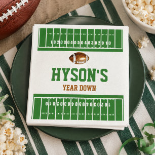 First Year Down Football 1st Birthday Party Napkin