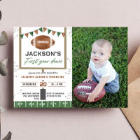 First Year Down Football 1st Birthday Party Photo