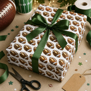 First Year Down Football 1st Birthday Party Wrapping Paper