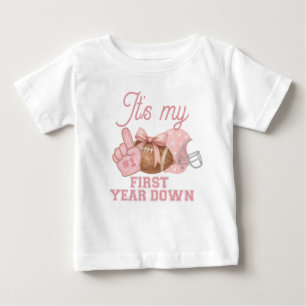 FIRST year down, Football Birthday, ONE  Baby T-Shirt