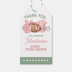 FIRST year down, Football Birthday, ONE  Gift Tags