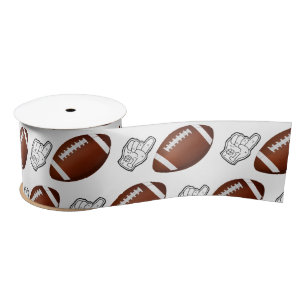 First Year Down Football Birthday  Satin Ribbon