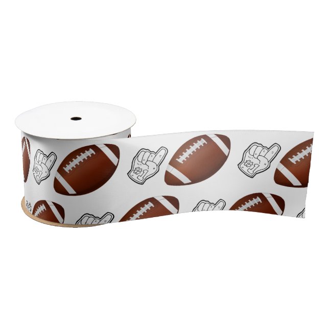 First Year Down Football Birthday  Satin Ribbon (Spool)