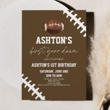 First Year Down Football Brown 1st Birthday Party