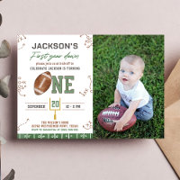 First Year Down Football First Birthday Photo