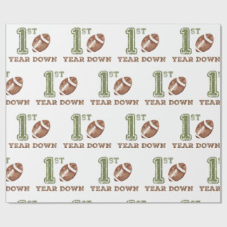 First Year Down Football Wrapping Paper