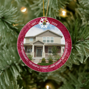 First Year Family Home Keepsake Photo  Ceramic Tree Decoration