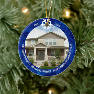 First Year Family Home Photo Ceramic Tree Decoration