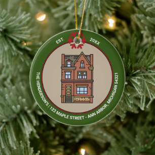 First Year Home For The Holidays Personalised Ceramic Tree Decoration