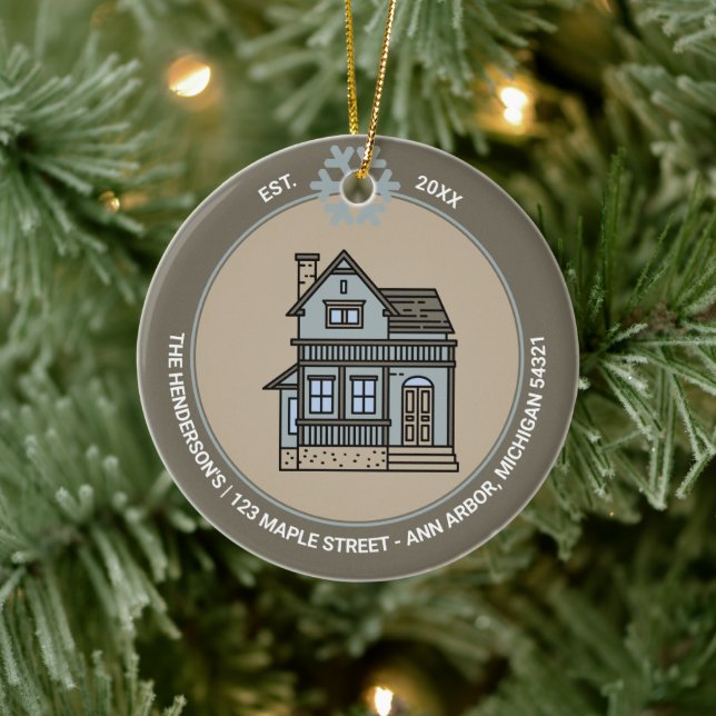 First Year Home Real Estate Buyer Personalised Ceramic Tree Decoration (Tree)